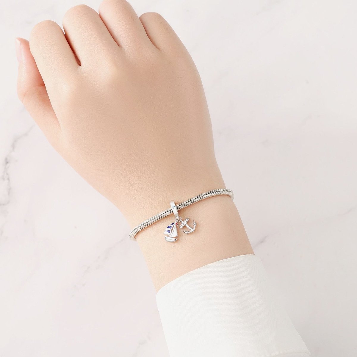 Pangama Jewelry Sailboat & Anchor Dangle Charm