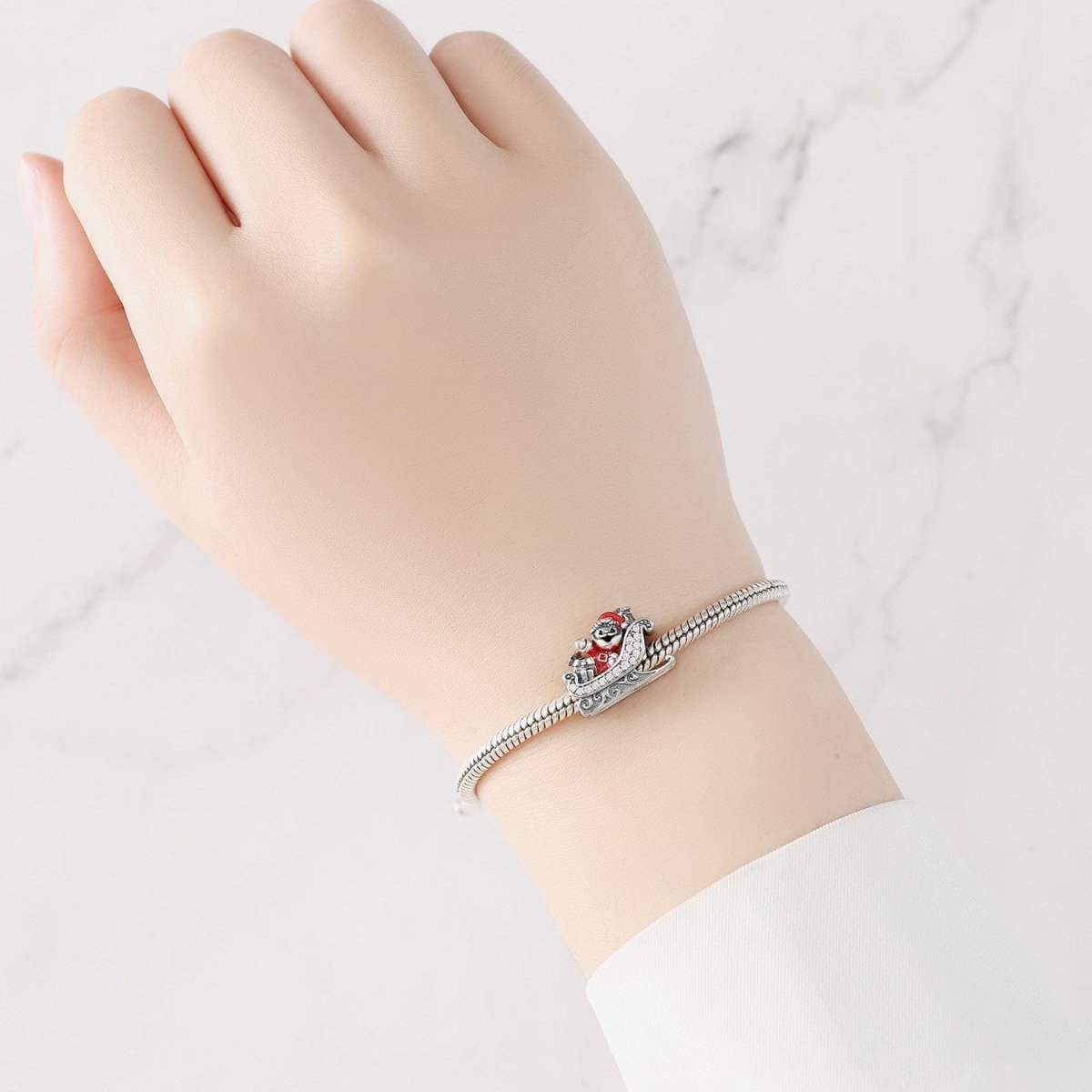 Pangama Jewelry Santa’s Christmas Sparkling Sleigh Charm