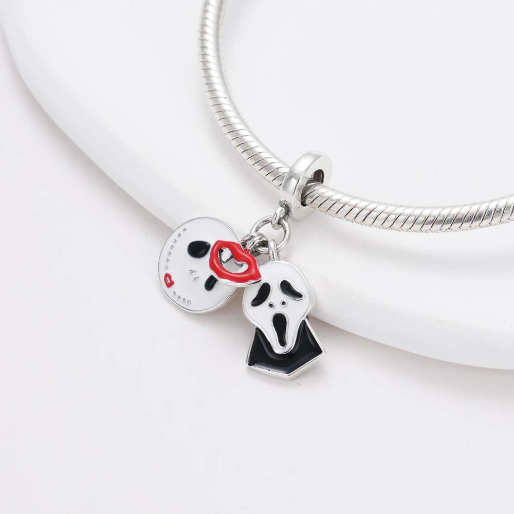 Pangama Jewelry Scream and Love, Horror Mask Charm with a Kiss