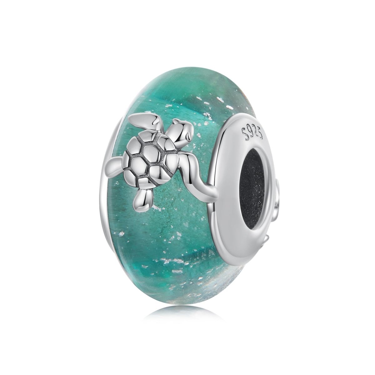 Pangama Jewelry Sea Turtle with Ocean Wave Murano Charm