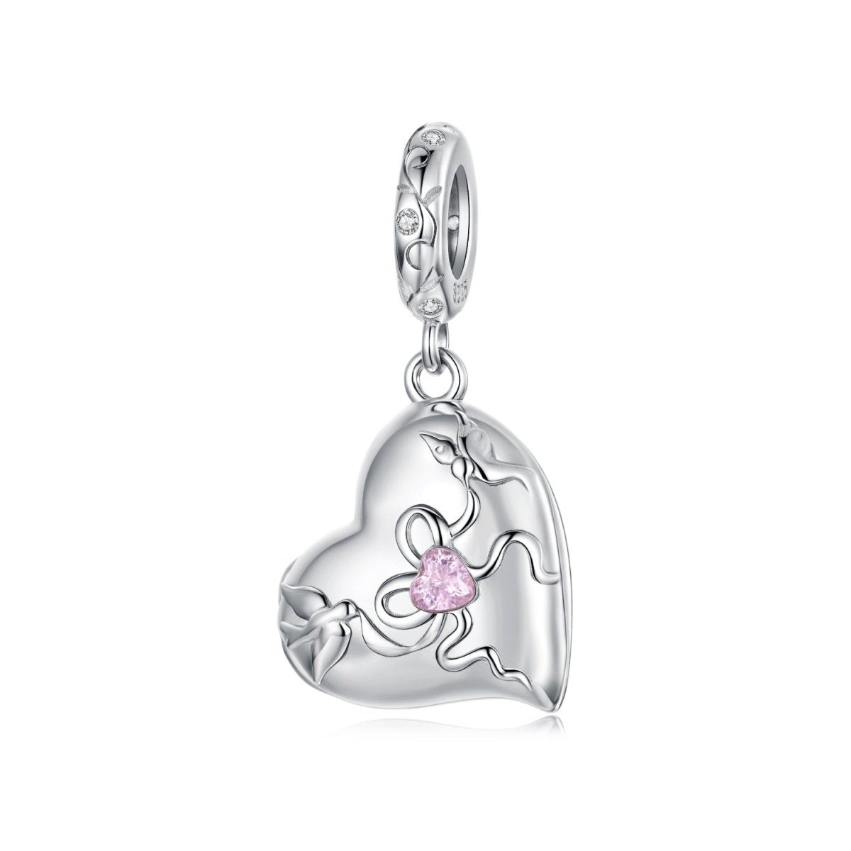 Pangama Jewelry Secret Pink Heart Locket Dangle Charm