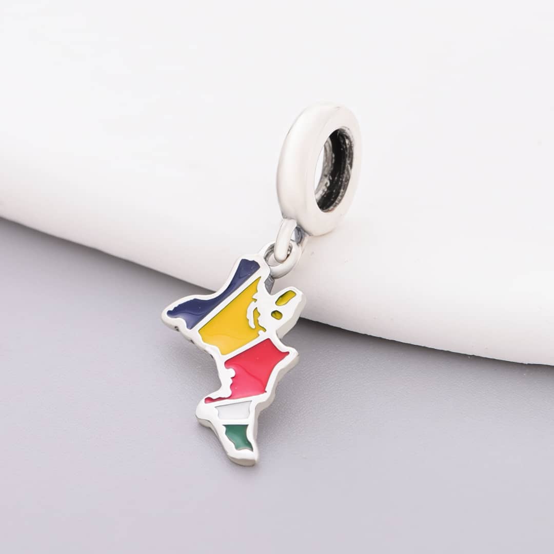 Pangama Jewelry Seychelles Map Flag Dangle Charm