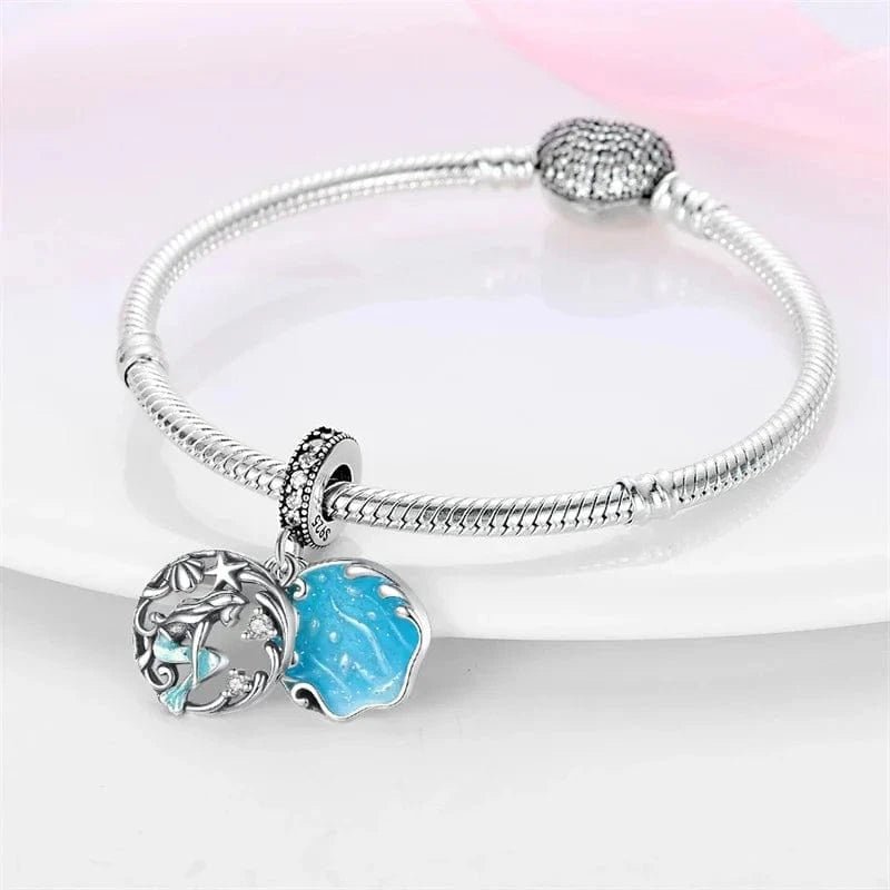 Pangama Jewelry Shimmering Ocean Blue Mermaid Charm