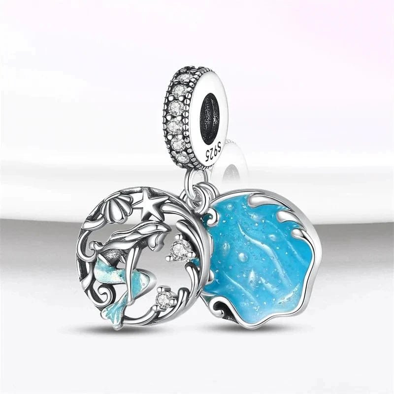 Pangama Jewelry Shimmering Ocean Blue Mermaid Charm