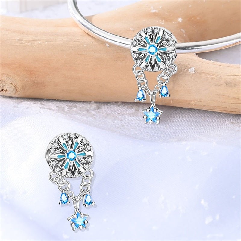 Pangama Jewelry Shimmering Snowflake Drop Charm