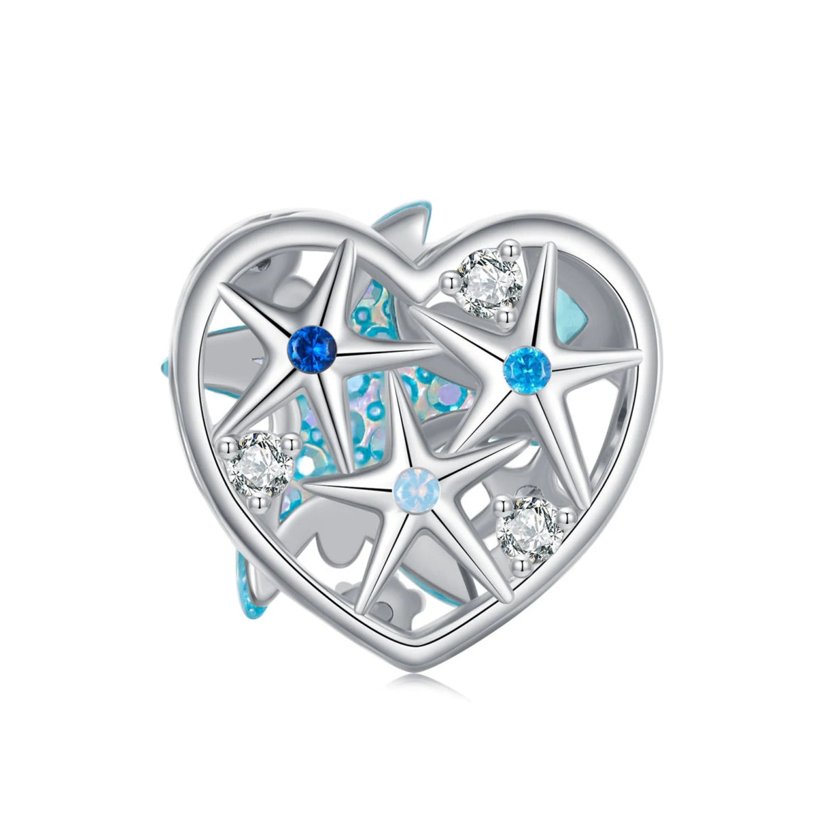 Pangama Jewelry Shimmering Starfish & Ocean Heart Charm