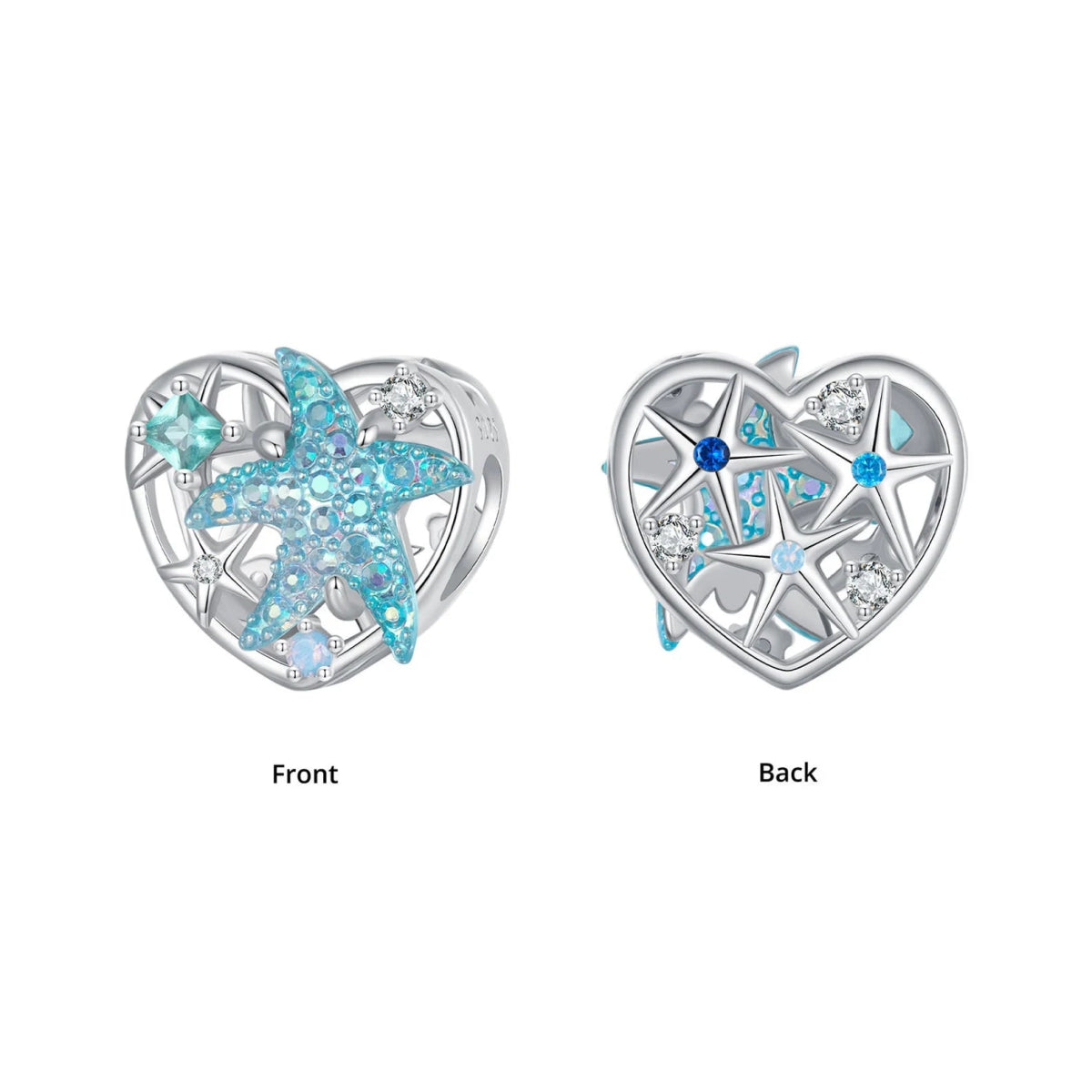Pangama Jewelry Shimmering Starfish & Ocean Heart Charm