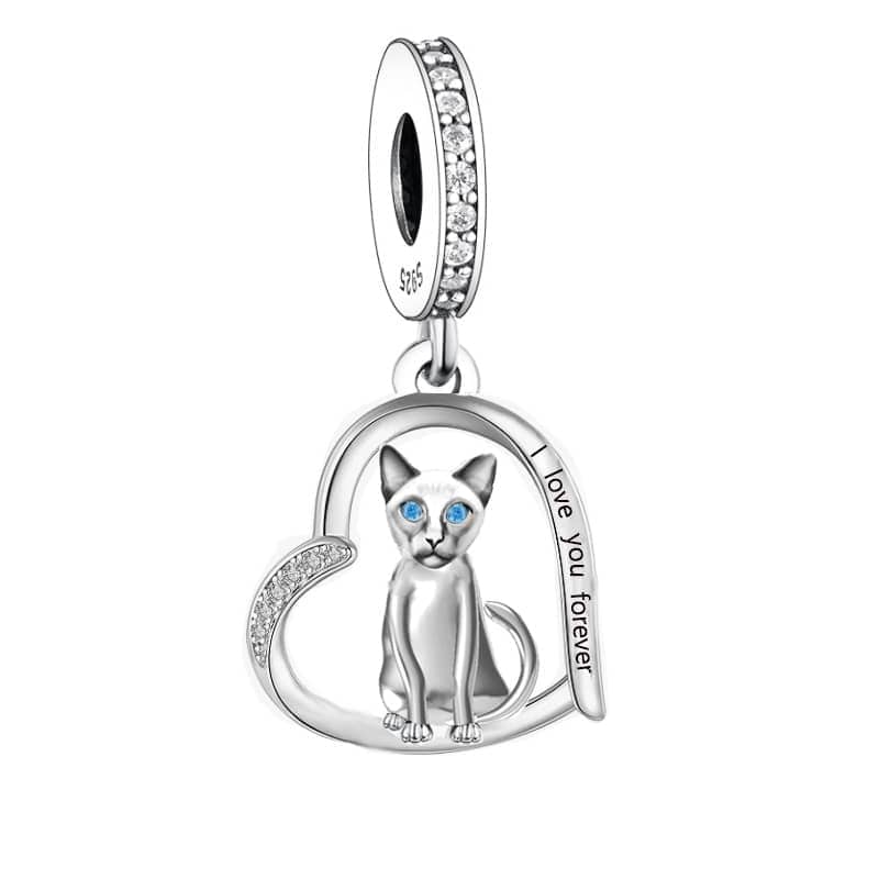 Pangama Jewelry Siamese Cat Dangle Charm