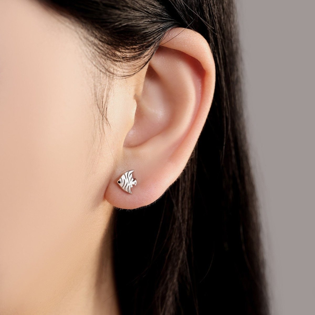 Pangama Jewelry Silver Angelfish Stud Earrings