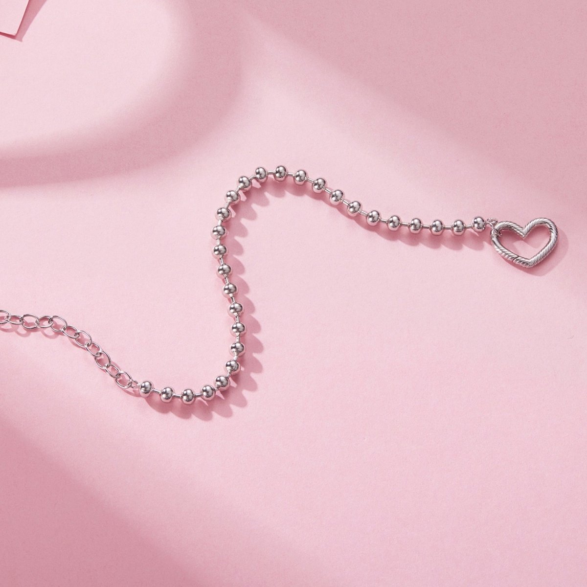 Pangama Jewelry Silver Heart Beaded Bracelet