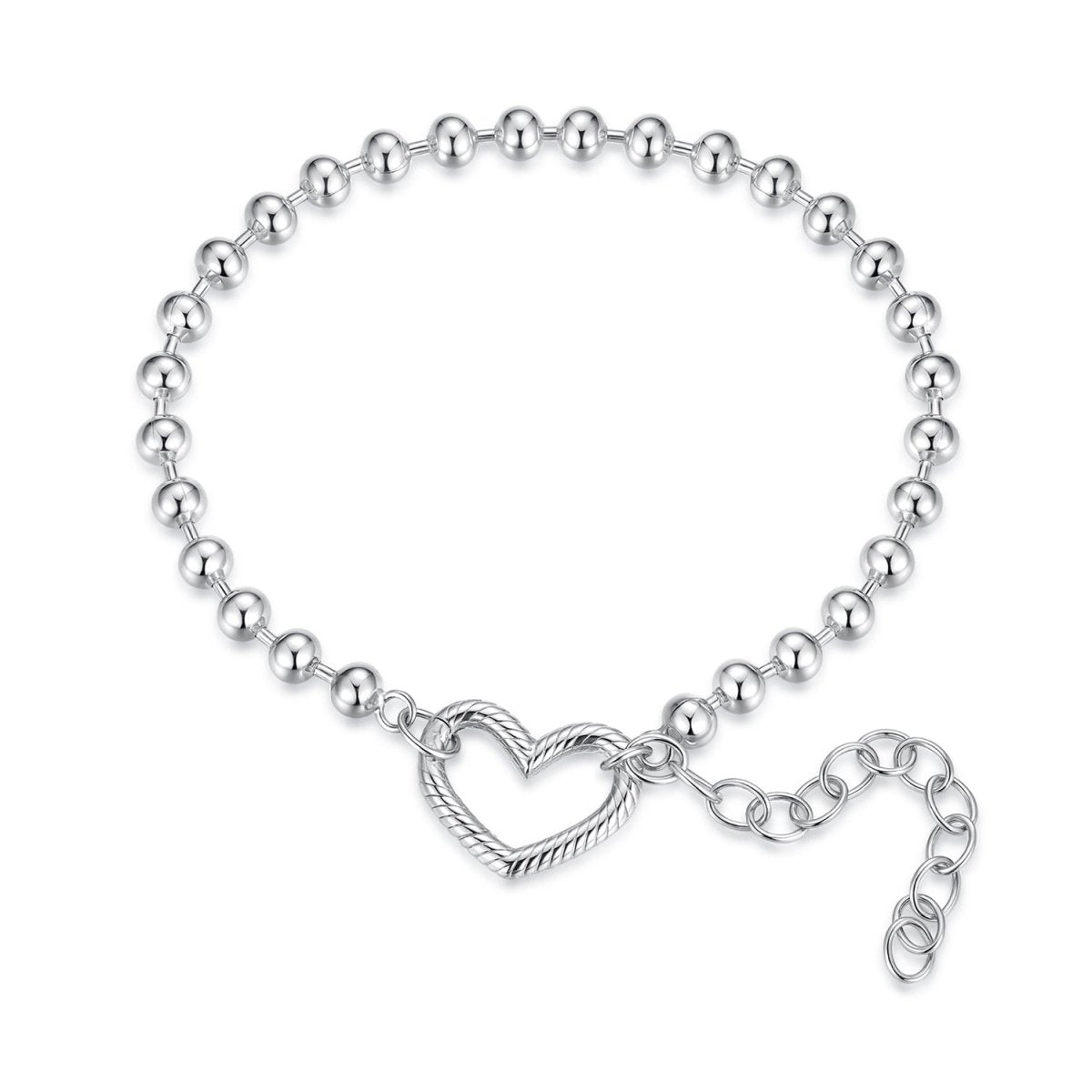 Pangama Jewelry Silver Heart Beaded Bracelet