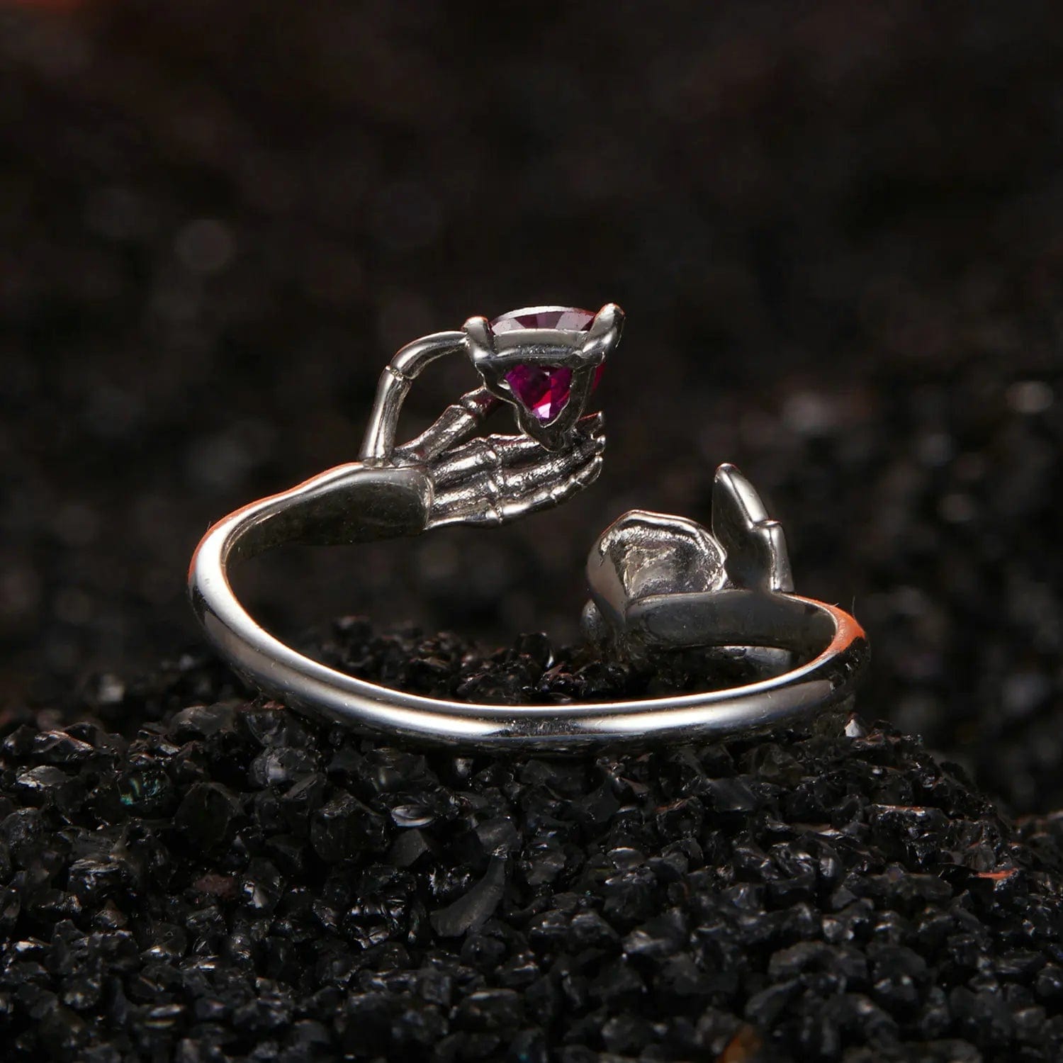 Pangama Jewelry Skeleton Hand & Rose Ring