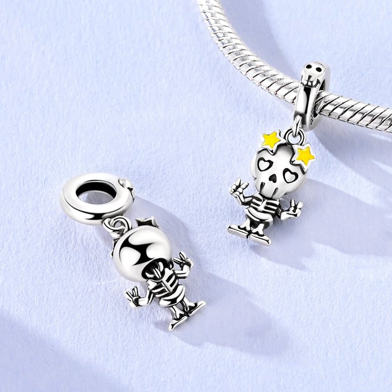 Pangama Jewelry Skeleton Peace Sign Dangle Charm