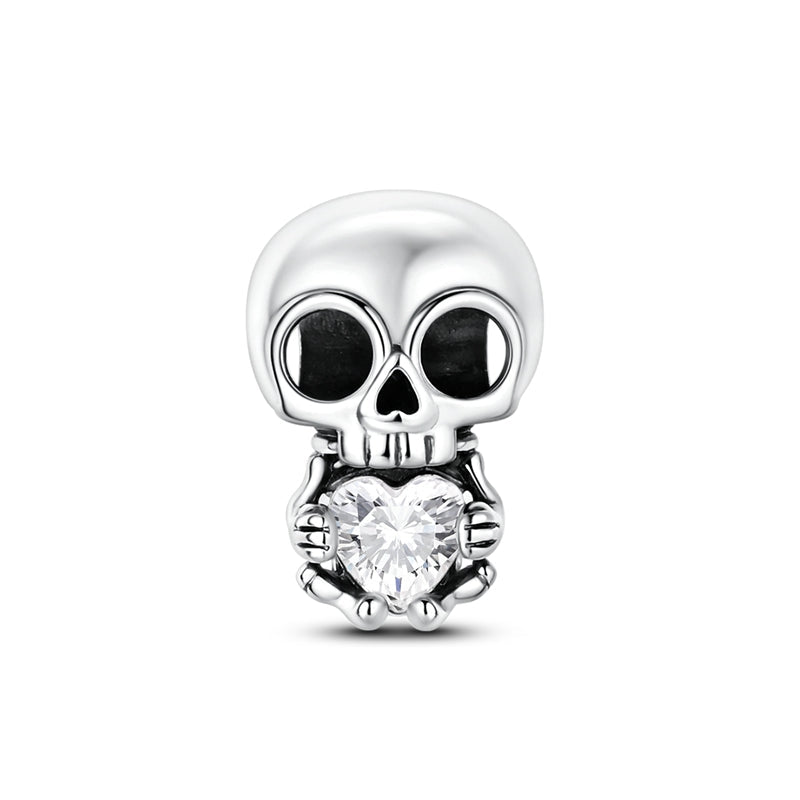 Pangama Jewelry Skull & Heart Sparkling Charm