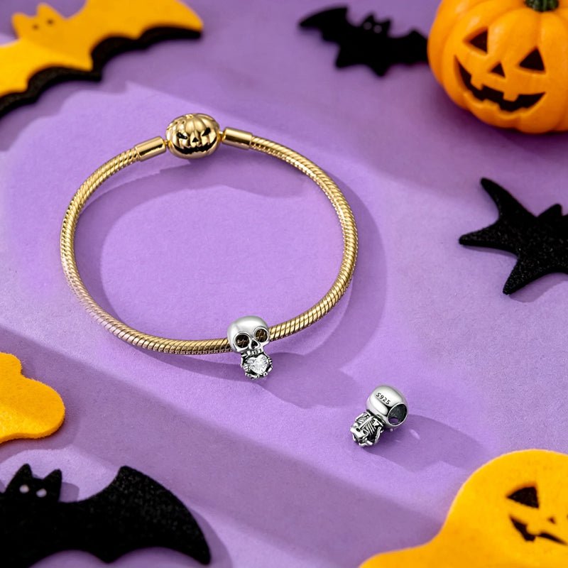 Pangama Jewelry Skull & Heart Sparkling Charm