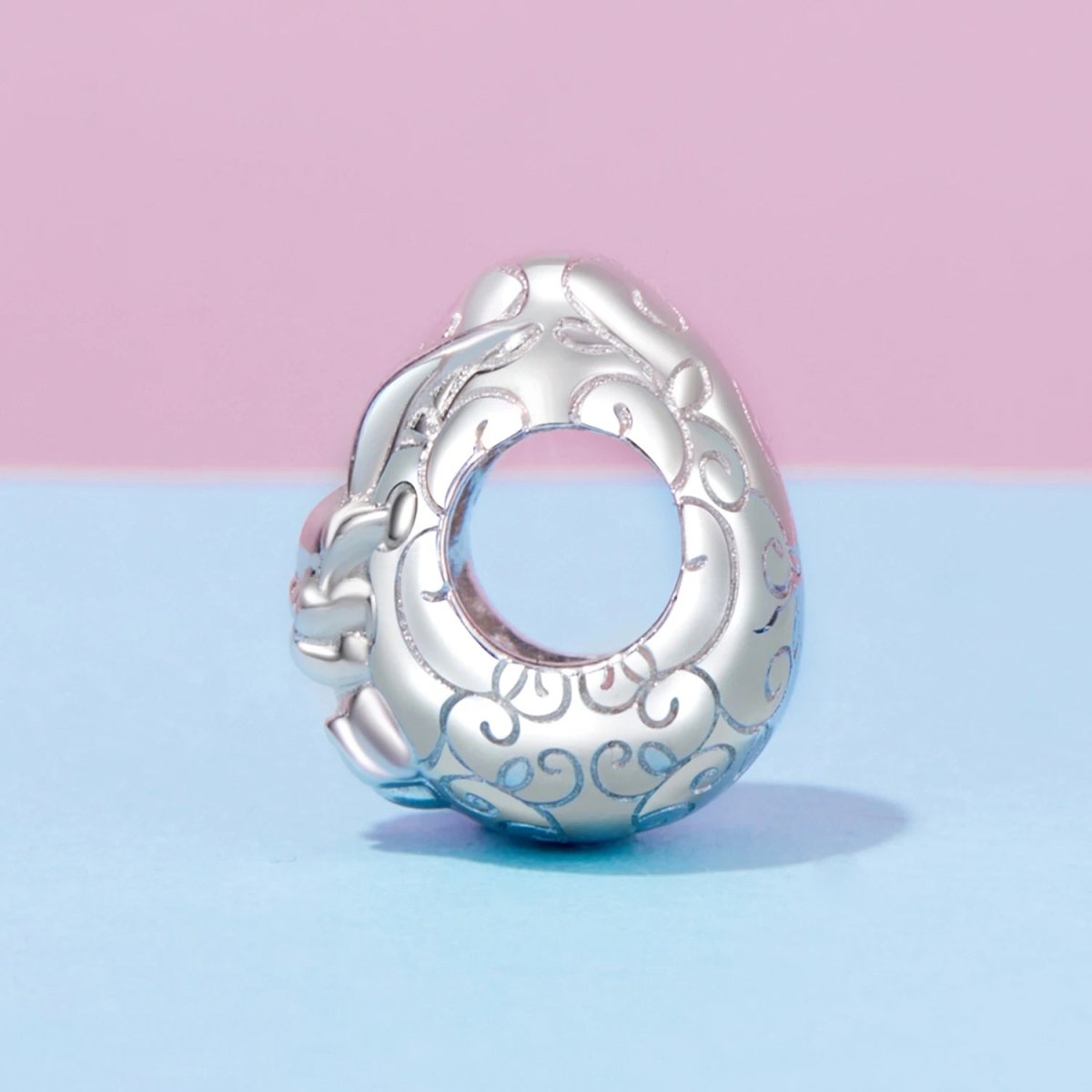 Pangama Jewelry Sleeping Bunny in Floral Egg Charm