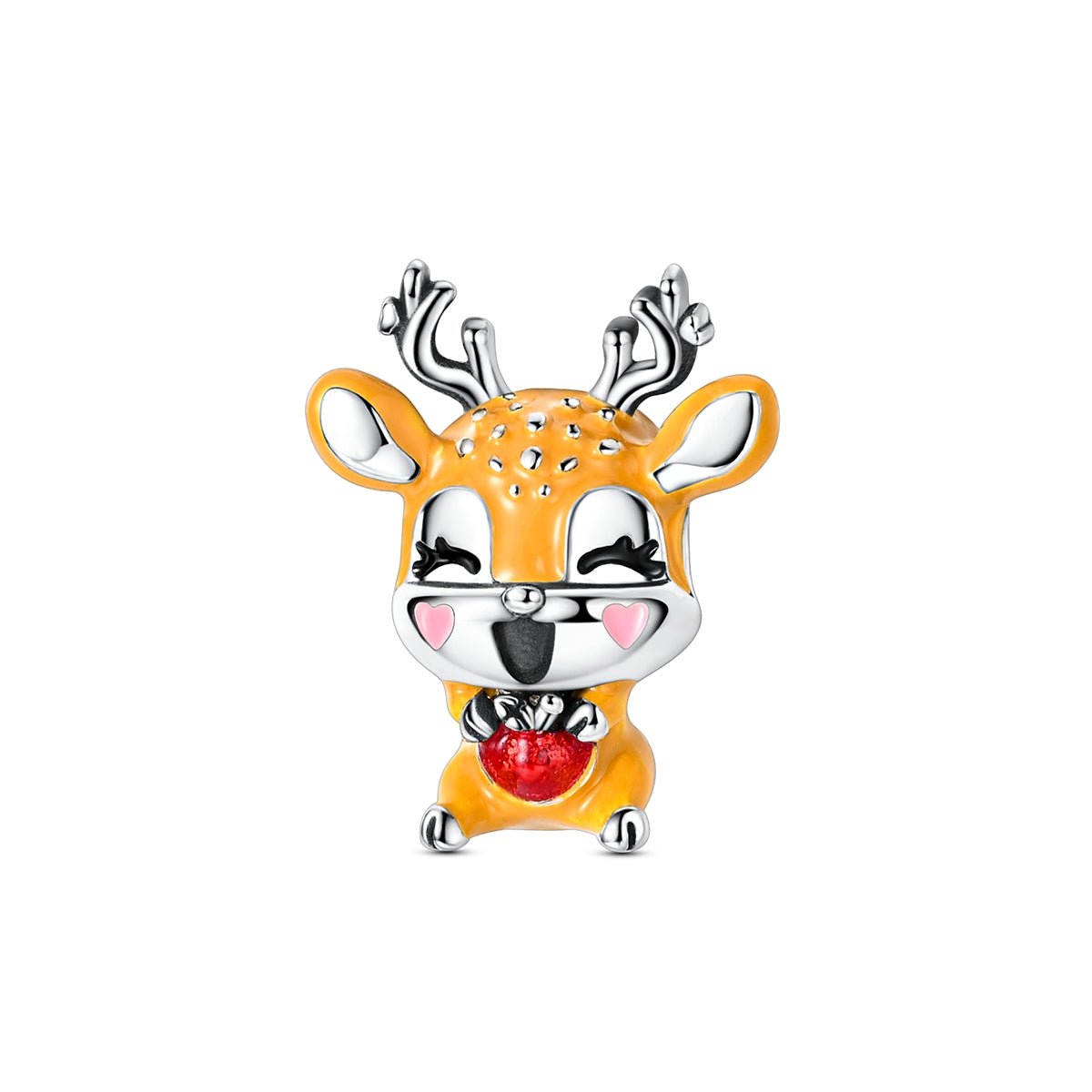Pangama Jewelry Smiling Deer with Red Heart Charm
