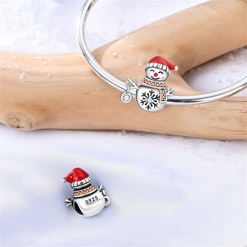 Pangama Jewelry Smiling Snowman with Red Hat & Scarf Charm