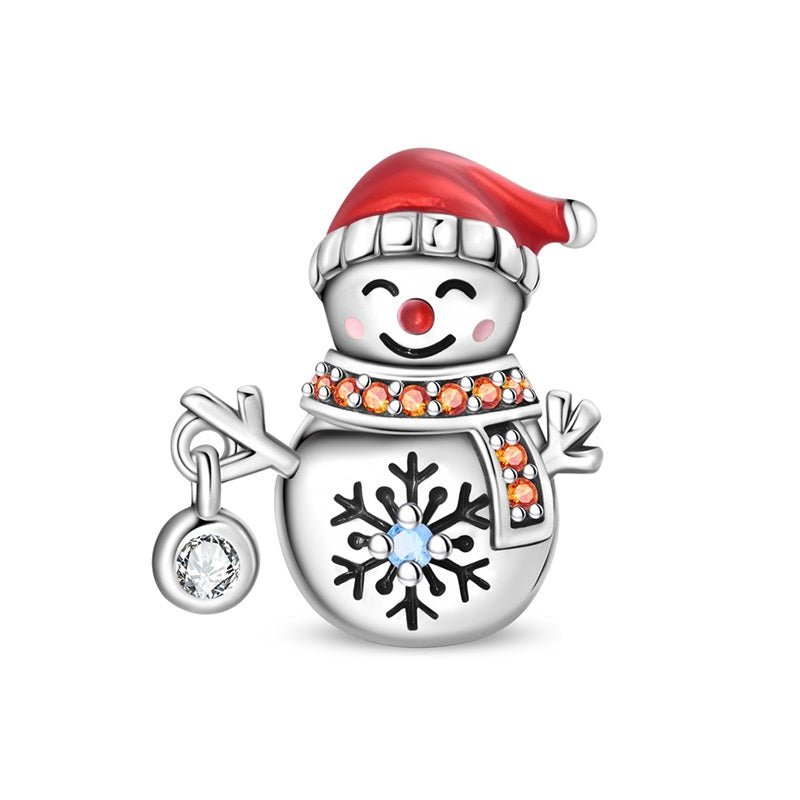 Pangama Jewelry Smiling Snowman with Red Hat & Scarf Charm