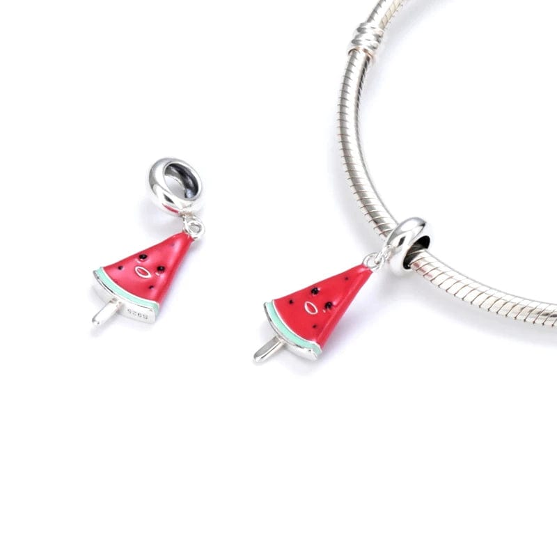 Pangama Jewelry Smiling Watermelon Slice Ice Cream Dangle Charm