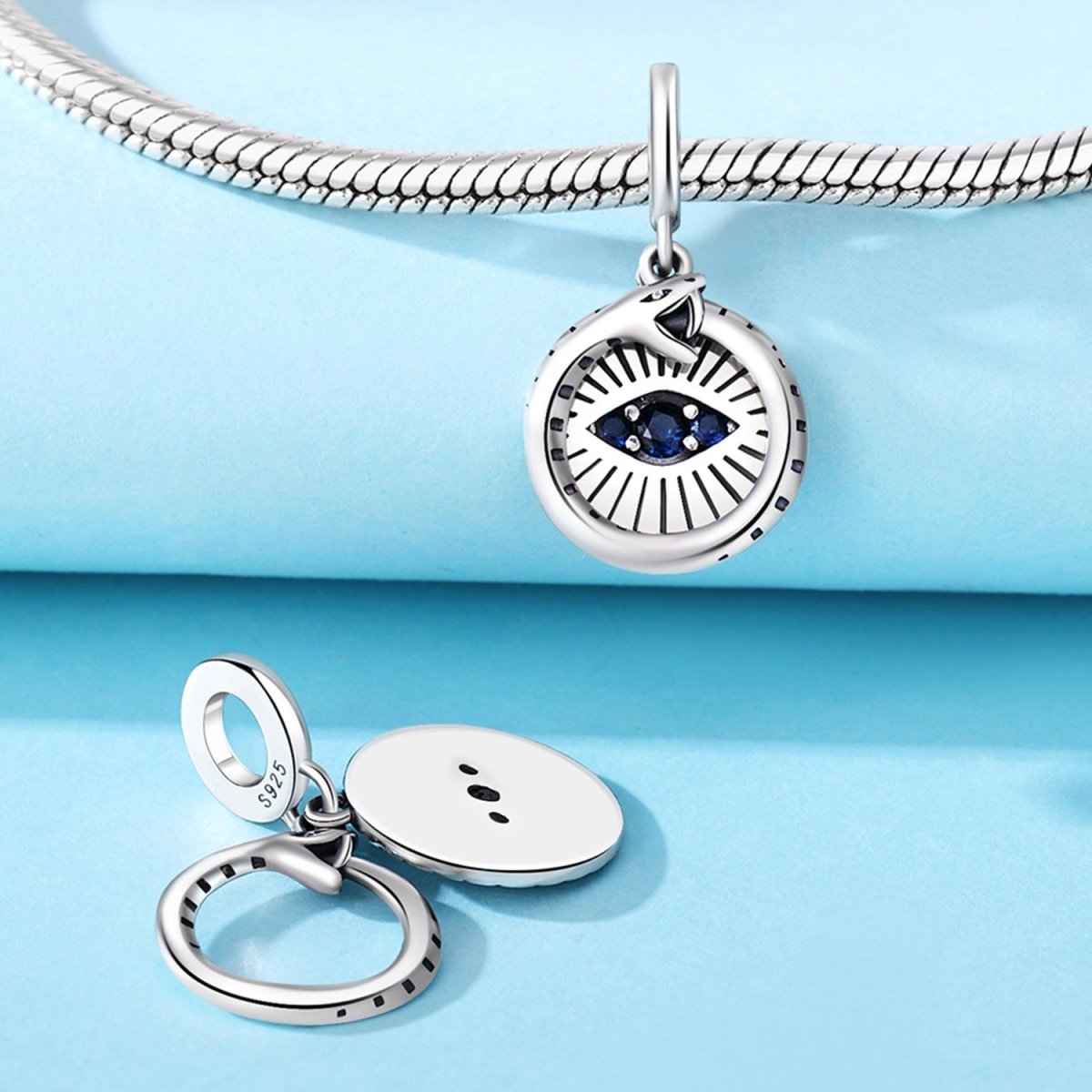 Pangama Jewelry Snake with Evil Eye Protection Dangle Charm