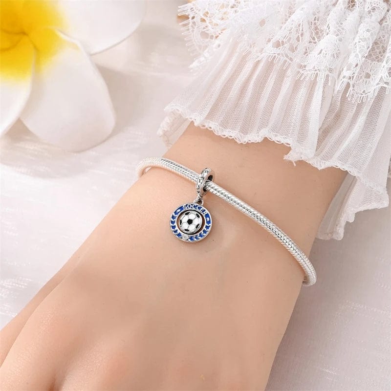 Pangama Jewelry Soccer Spinning Dangle Charm