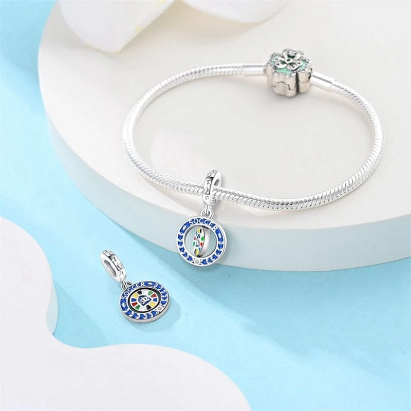 Pangama Jewelry Soccer Spinning Dangle Charm