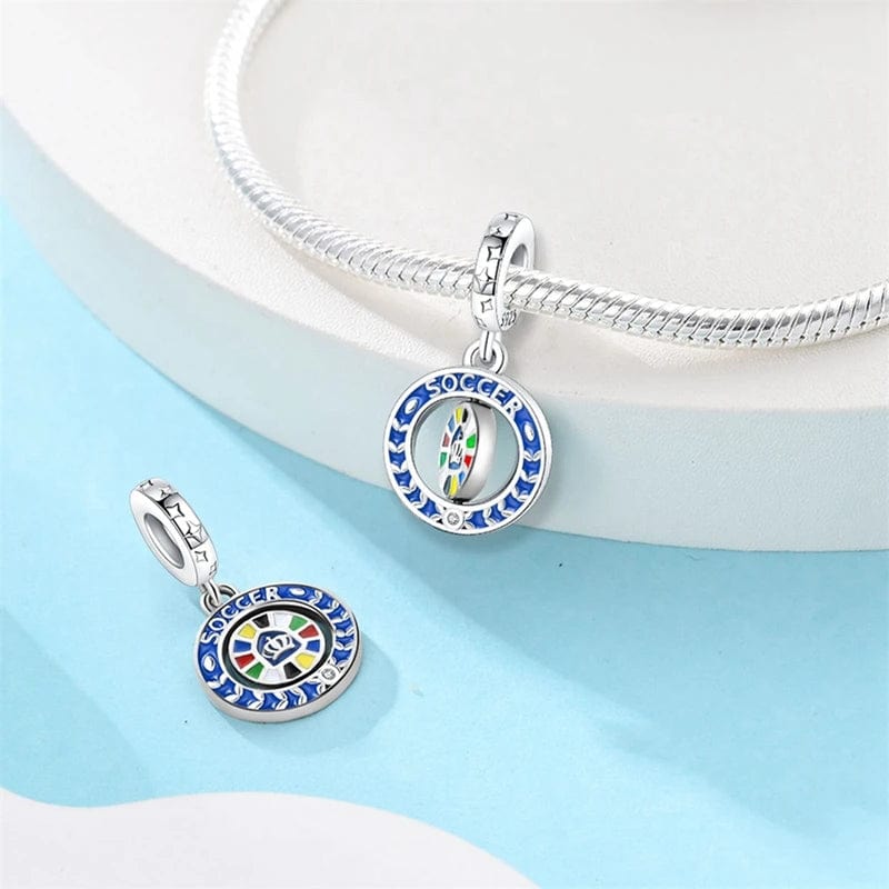 Pangama Jewelry Soccer Spinning Dangle Charm