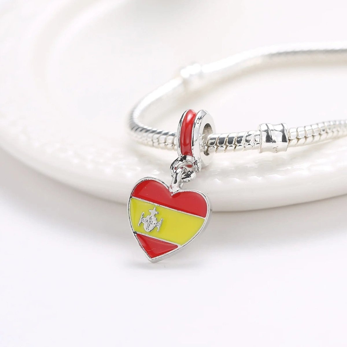 Pangama Jewelry Spain Heart Flag Dangle Charm