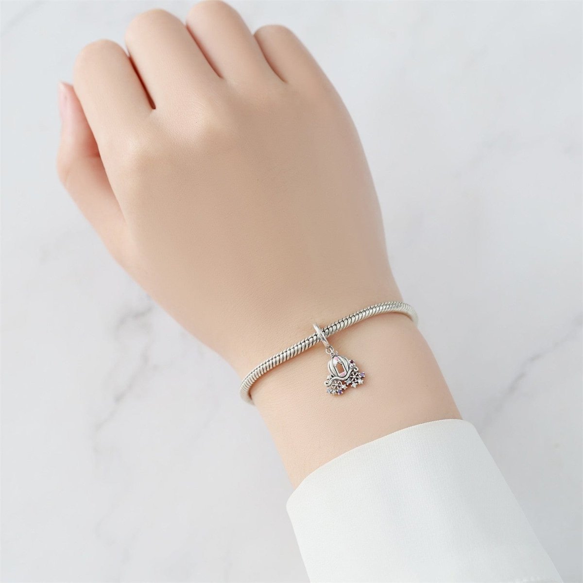 Pangama Jewelry Sparkling Cinderella Carriage Charm