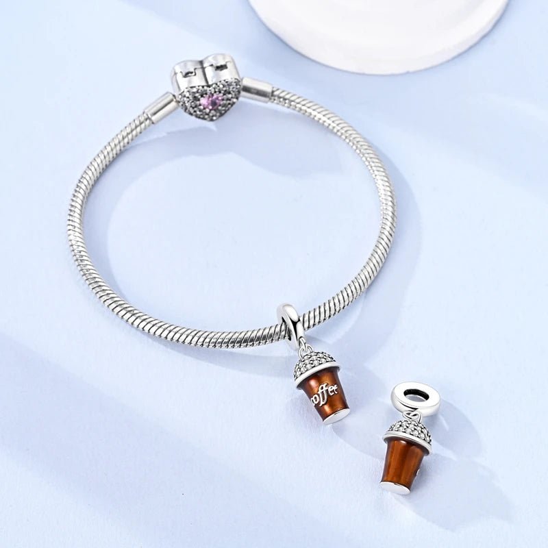 Pangama Jewelry Sparkling Coffee Cup Dangle Charm