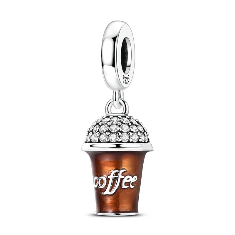 Pangama Jewelry Sparkling Coffee Cup Dangle Charm