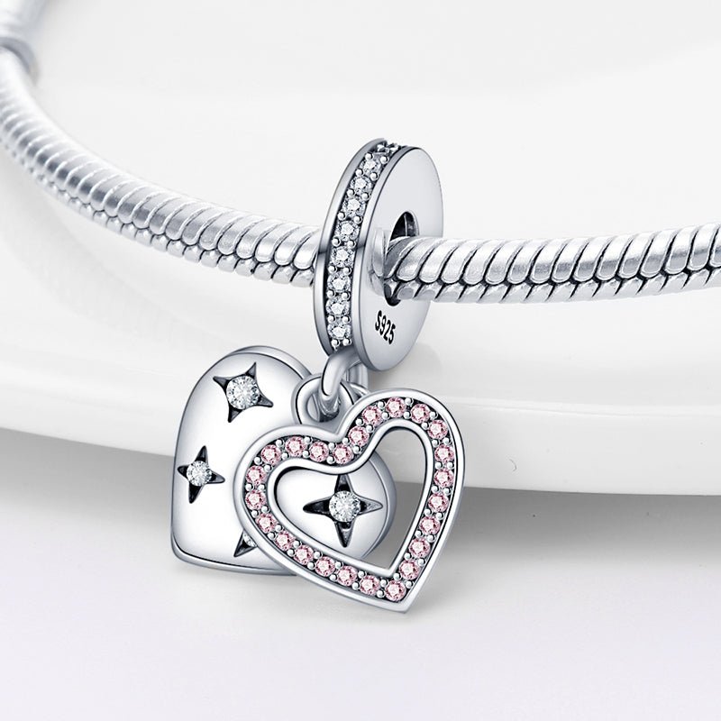 Pangama Jewelry Sparkling Freehand Heart Dangle Charm