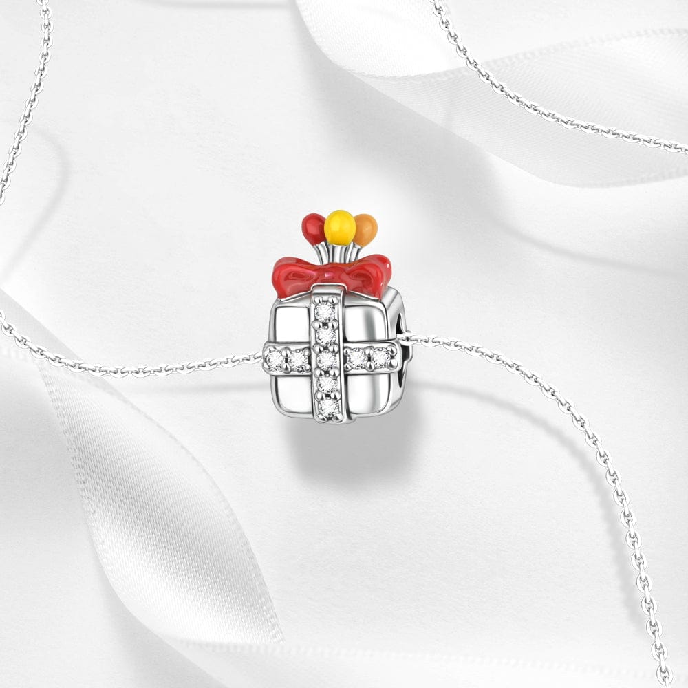 Pangama Jewelry Sparkling Gift Box Charm with Festive Bow