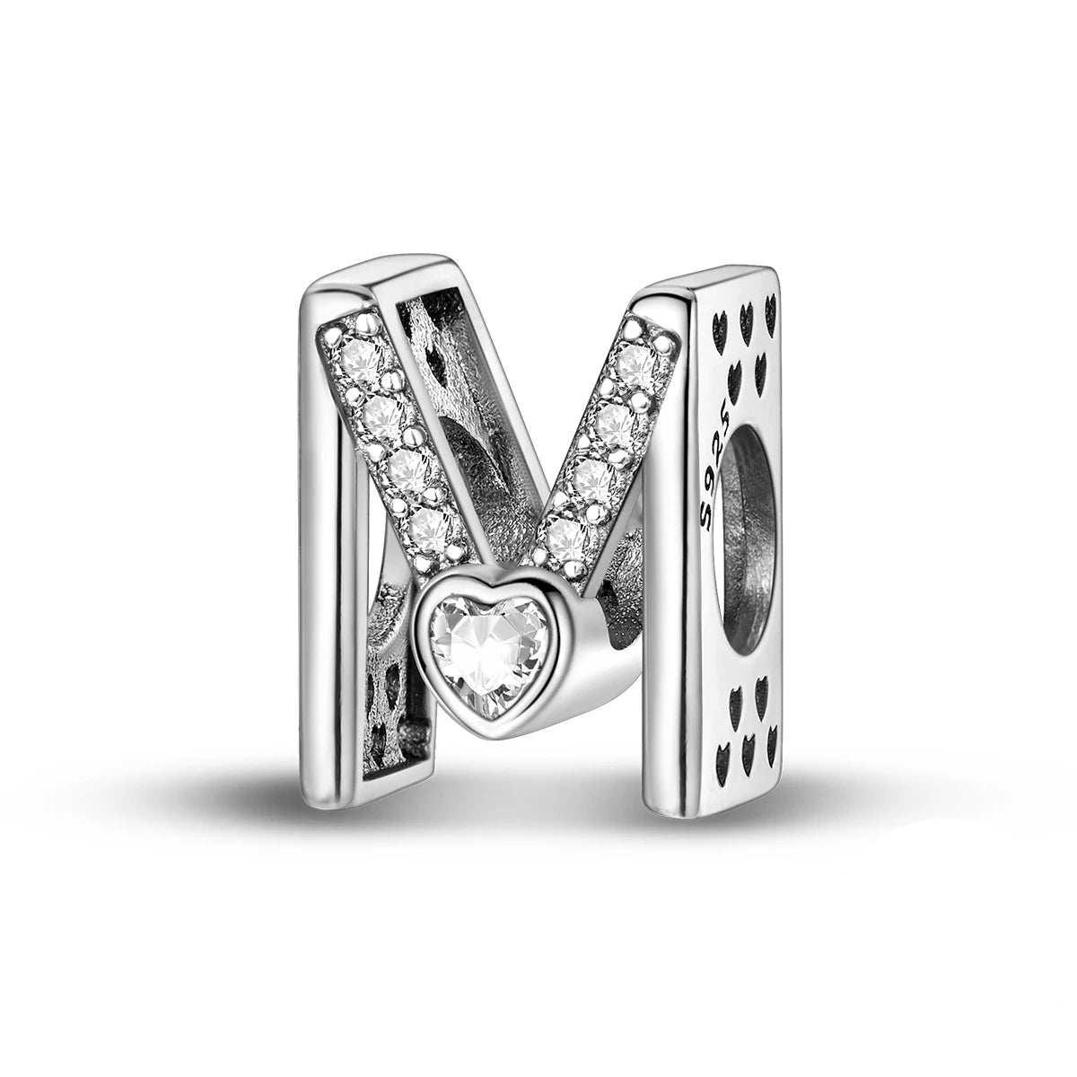 Pangama Jewelry Sparkling Heart Letter A~Z Alphabet Charm
