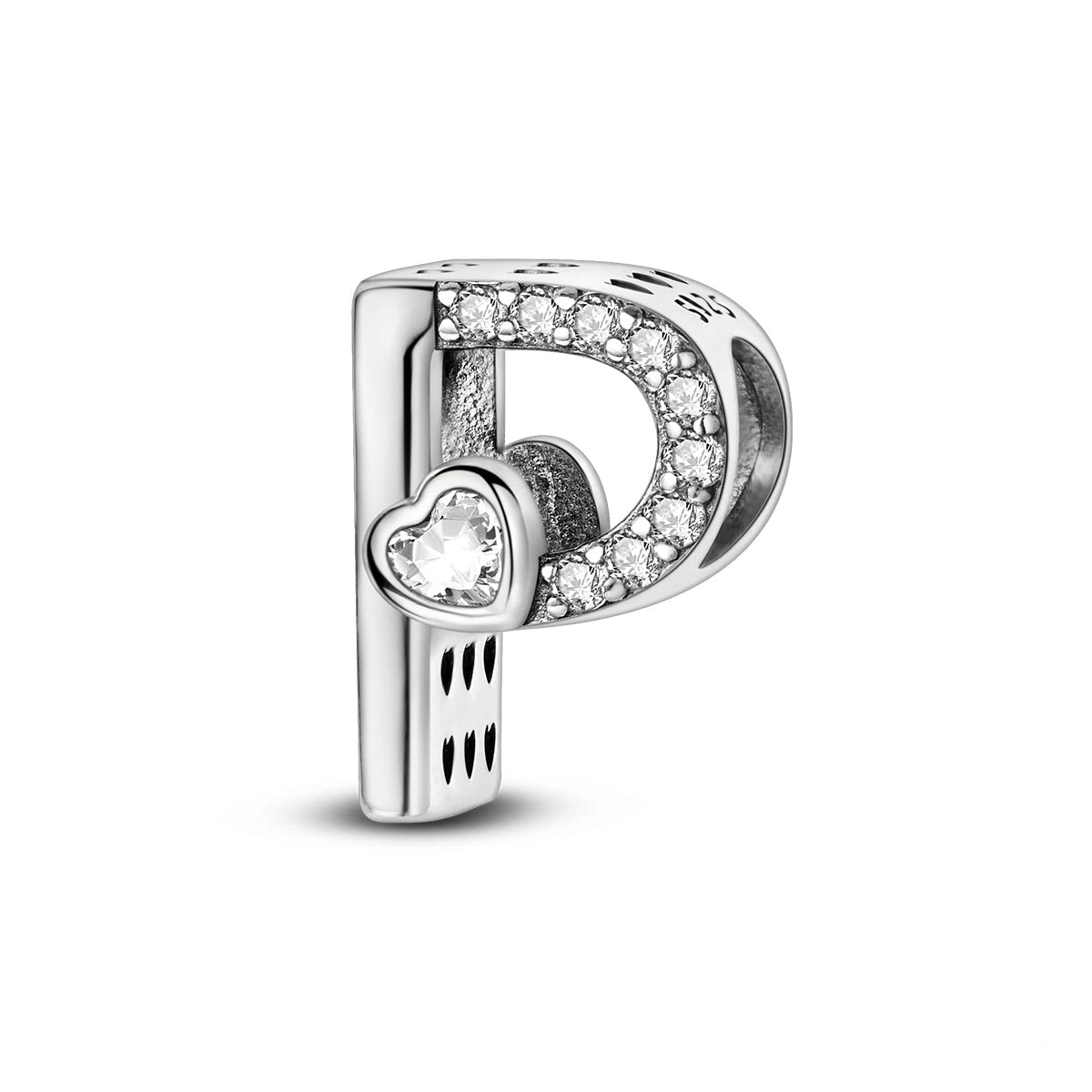 Pangama Jewelry Sparkling Heart Letter A~Z Alphabet Charm