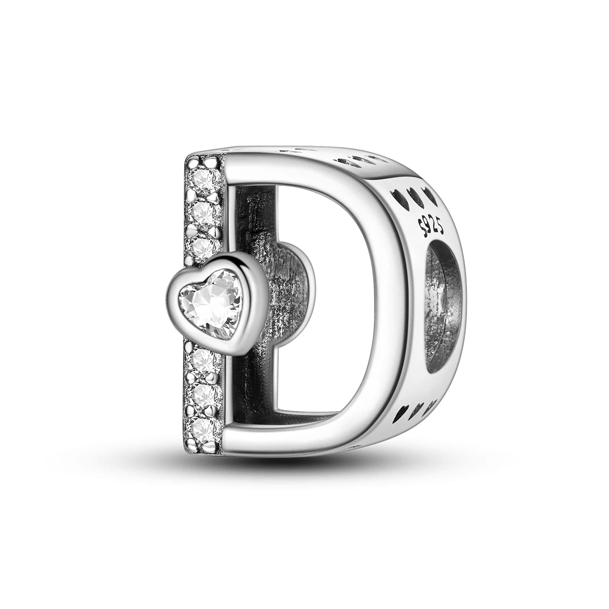 Pangama Jewelry Sparkling Heart Letter A~Z Alphabet Charm