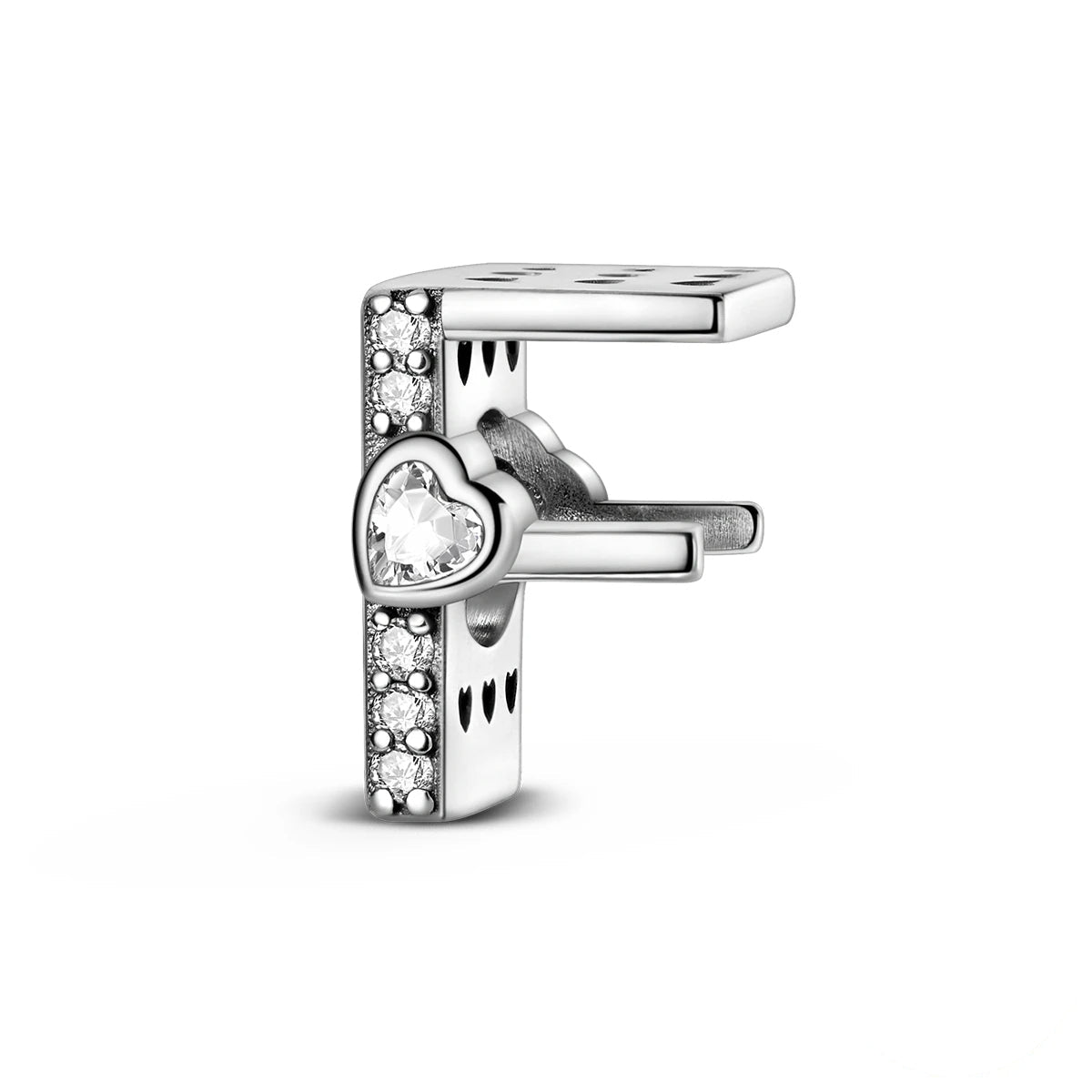 Pangama Jewelry Sparkling Heart Letter A~Z Alphabet Charm