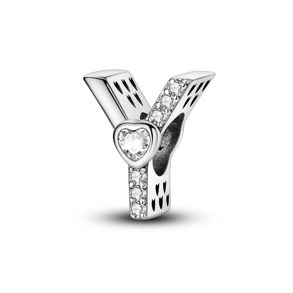 Pangama Jewelry Sparkling Heart Letter A~Z Alphabet Charm