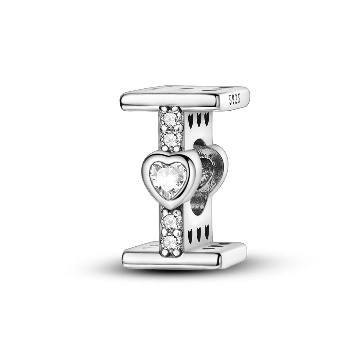 Pangama Jewelry Sparkling Heart Letter A~Z Alphabet Charm