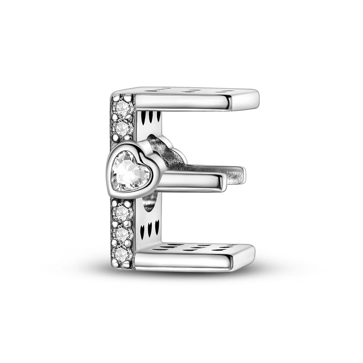 Pangama Jewelry Sparkling Heart Letter A~Z Alphabet Charm