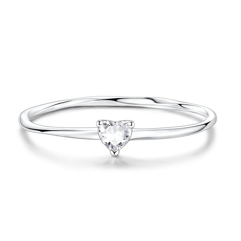 Pangama Jewelry Sparkling Heart Solitaire Ring