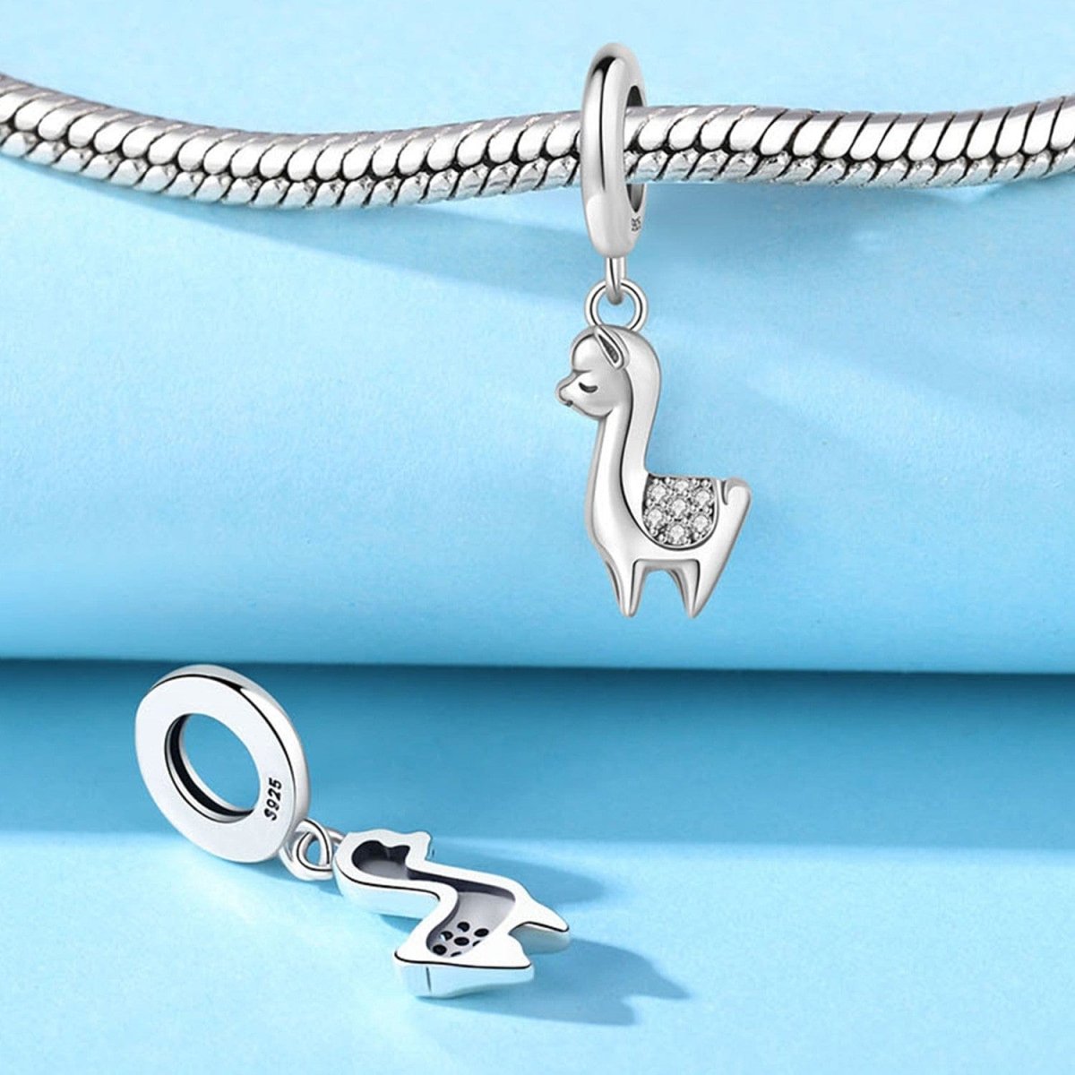 Pangama Jewelry Sparkling Llama Dangle Charm