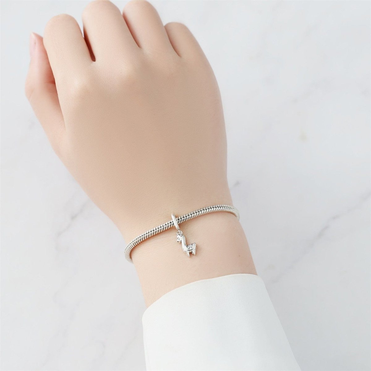 Pangama Jewelry Sparkling Llama Dangle Charm