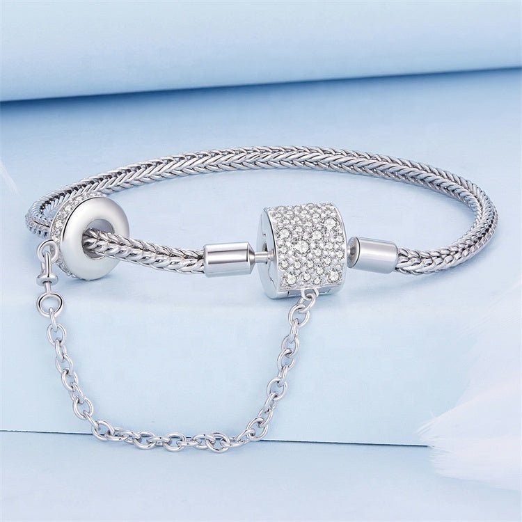 Pangama Jewelry Sparkling Pavé Clasp Charm Bracelet