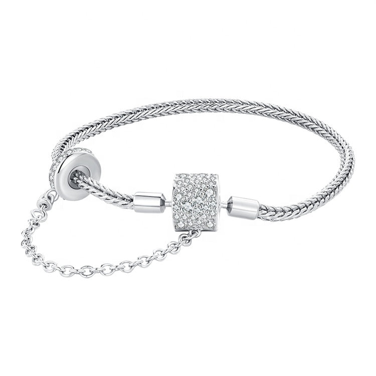 Pangama Jewelry Sparkling Pavé Clasp Charm Bracelet