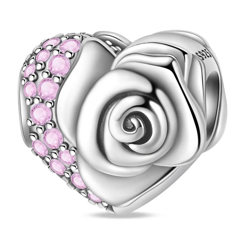 Pangama Jewelry Sparkling Rose in Bloom Charm