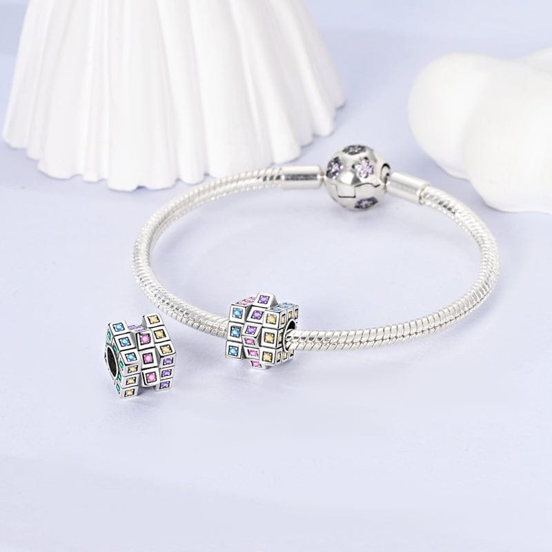 Pangama Jewelry Sparkling Rubik's Cube Charm