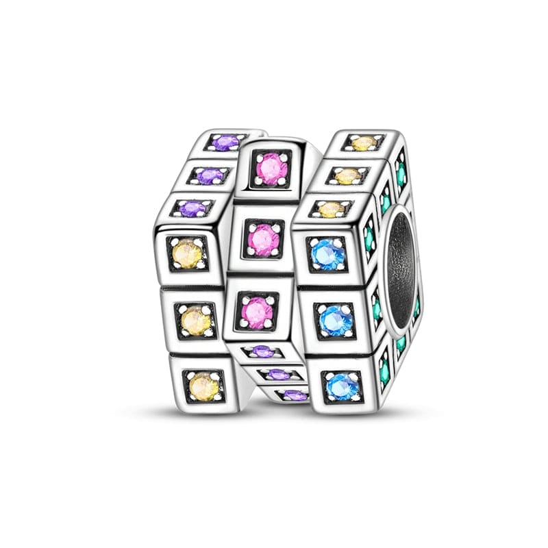 Pangama Jewelry Sparkling Rubik's Cube Charm