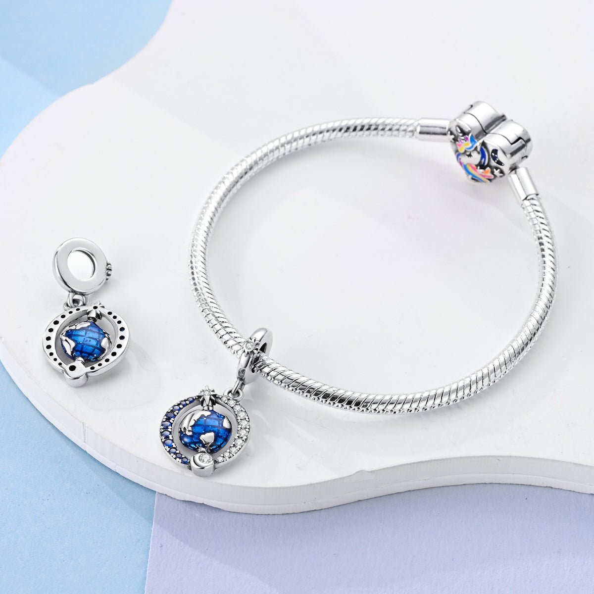 Pangama Jewelry Spinning Globe Dangle Charm